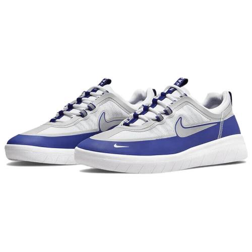 Nike SB Nyjah Free 2 Mens Size 10.5 Sneaker Shoes BV2078 403 Concord Silver