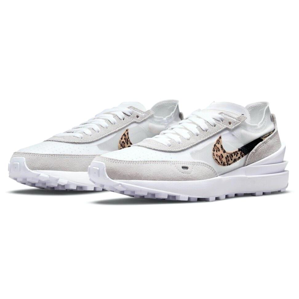Nike Waffle One SE Womens Size 10.5 Sneaker Shoes DJ9776 100 Leopard Print