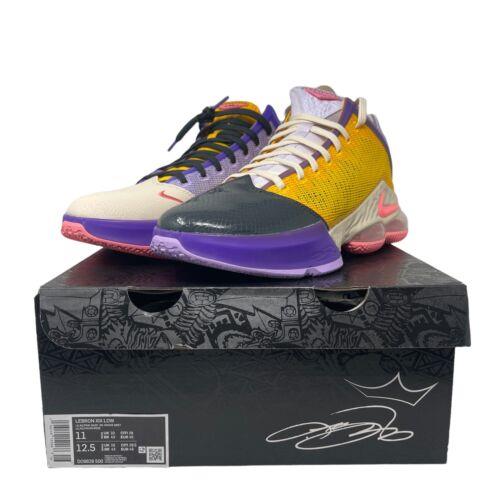 Nike Lebron Xix Low LA Lakers Gold Men Basketball Shoes DO9829-500 Size 11