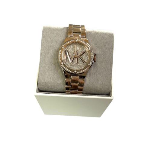 Michael Kors Women`s Lennox Quartz Rose Gold Crystal 37mm Watch MK7230
