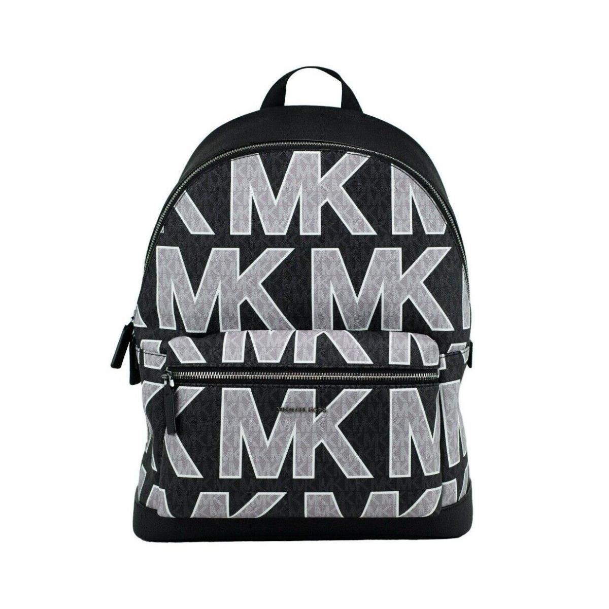 Michael Kors Cooper Black Signature Pvc Graphic Logo Backpack Bookbag Bag