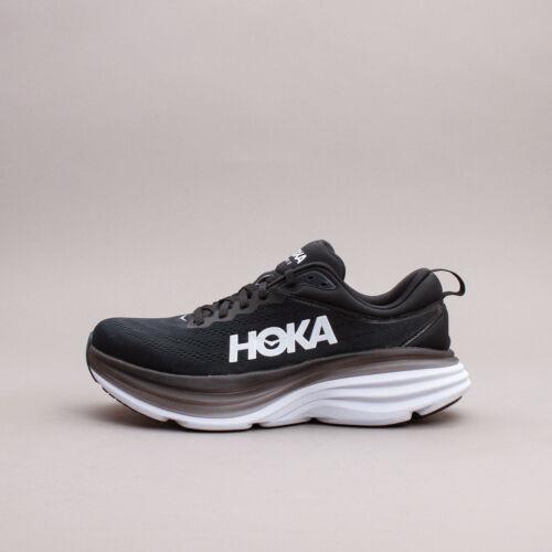 Hoka One One Running Bondi 8 Black White Men Gym Shoes Workout 1123202-BWHT