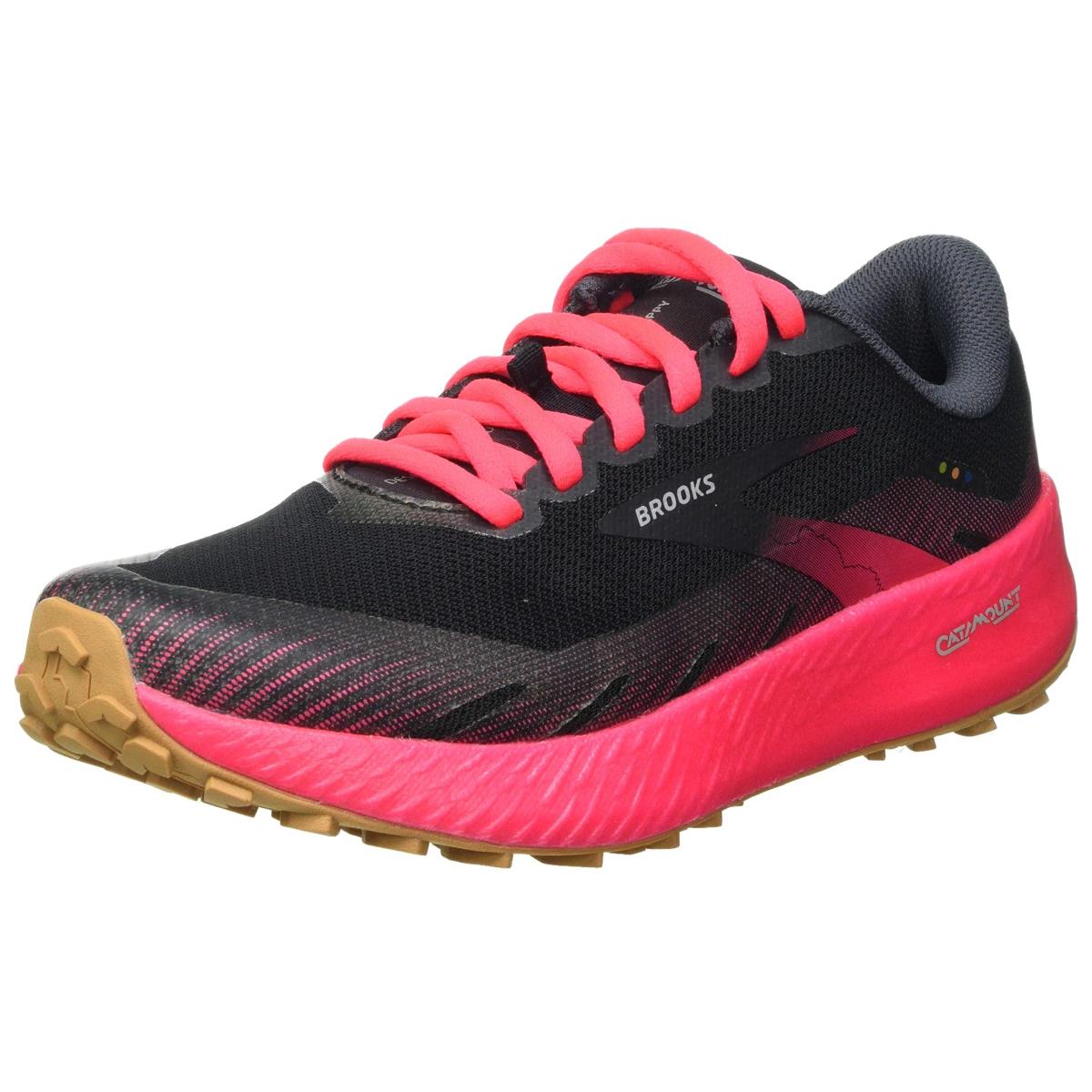 Brooks Womens Catamount Trail Running Shoe Black/Pink