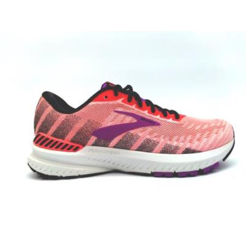 Brooks Ravenna 10 Women`s Lightweight Lace Up Running Shoes Coral/Purple/Black