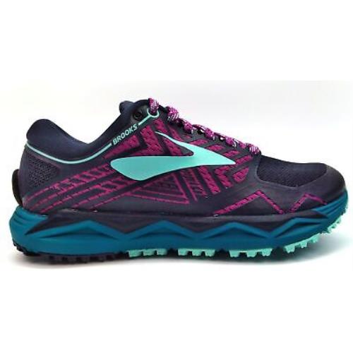 Brooks Women`s Caldera 2 Trail Running Shoe 1202651B440 Navy Plum Iceblue Medium