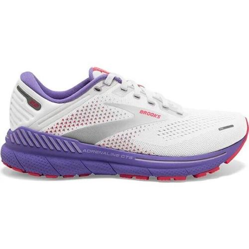 Brooks Adrenaline Gts 22 Women`s Running Shoes All Colors Sizes 5-12 White / Coral / Purple