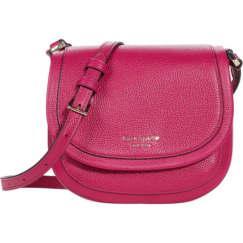 Kate Spade New York Roulette Pebbled Leather Small Saddle Bag