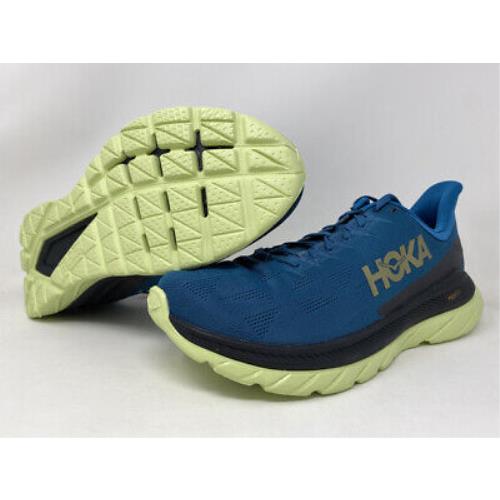 Hoka One One Men`s Mach 4 Running Shoes Blue/coral/black 9.5 D M US