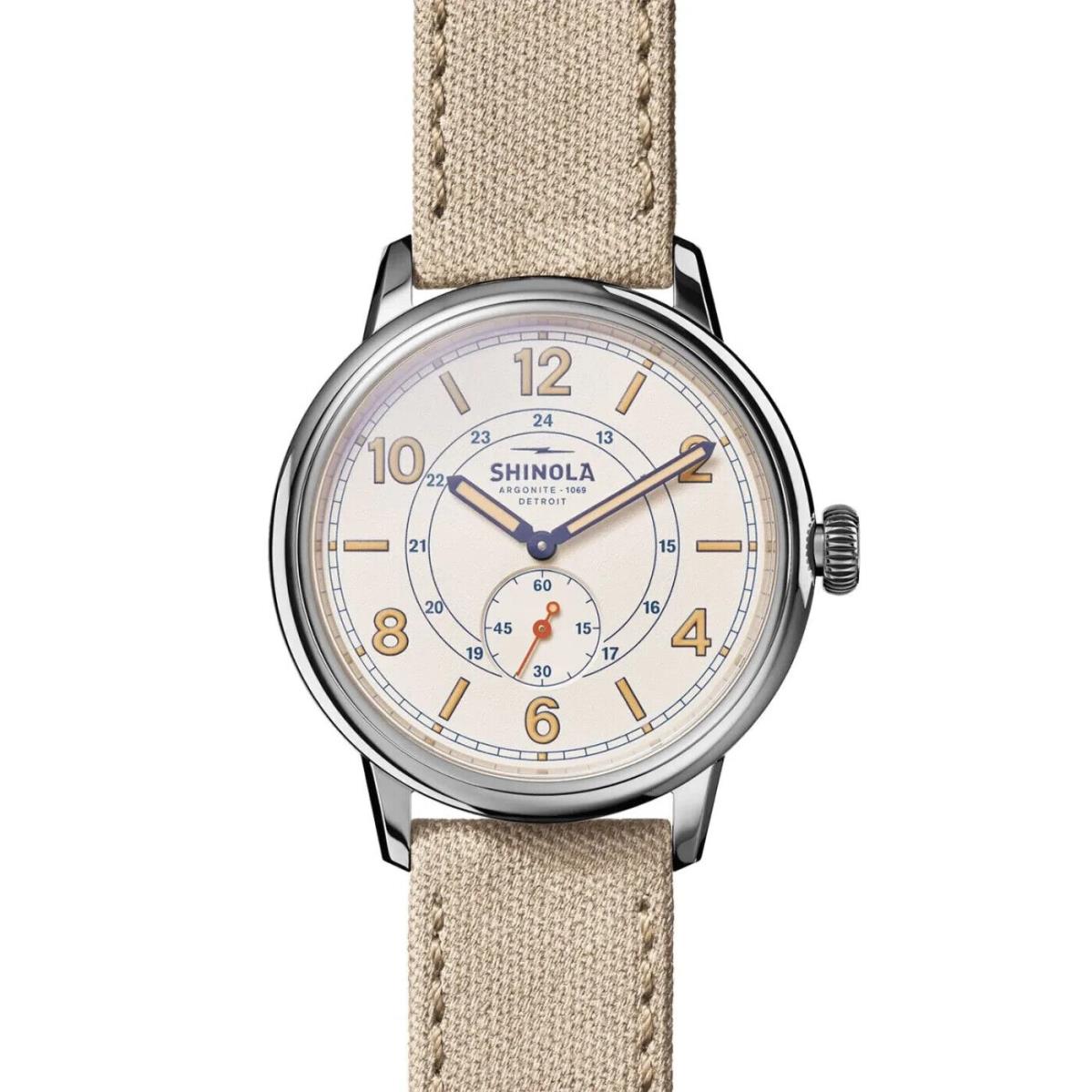 Shinola The Traveler Subsecond Alabaster Textured Dial Watch 42mm - S0120247331