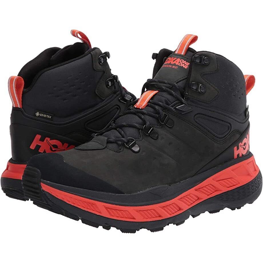 Hoka One One Stinson Mid Gore-tex Men`s Hiking Shoes Size 7.5 Black