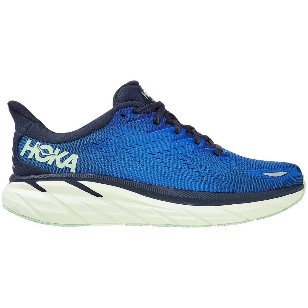 Hoka One Clifton 8 Men s Running Shoes Size 7.5 Blue / Green 1119393