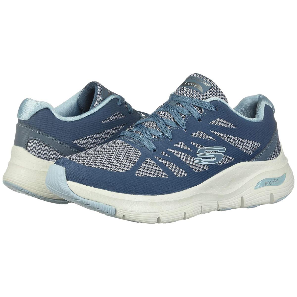 Woman`s Sneakers Athletic Shoes Skechers Arch Fit Navy/Light Blue