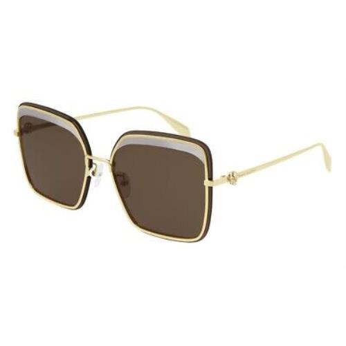 Alexander Mcqueen Iconic AM 0222SK Sunglasses 002 Gold