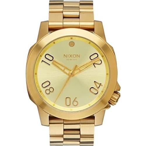 Nixon A468502 Gold Dial Gold Stainless Steel Bracelet Mens Ranger 40 Watch