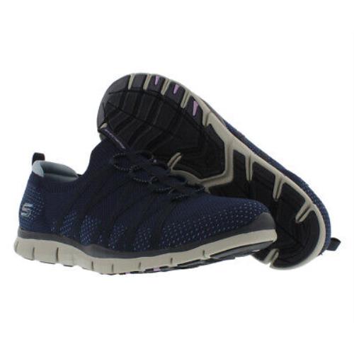 Skechers Gratischic Newness Wide Wide Womens Shoes Size 6 Color: Navy/white