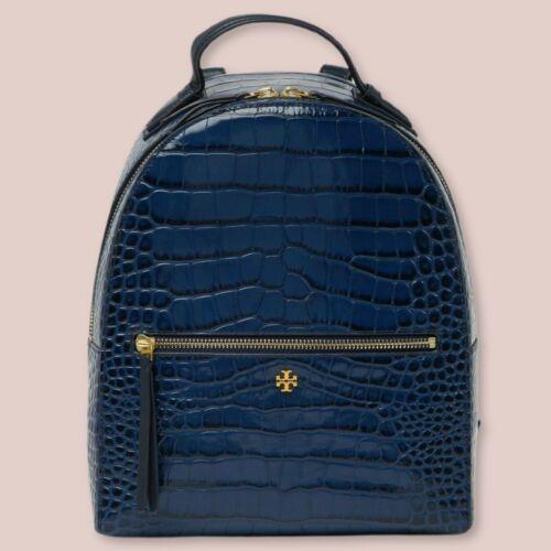 Tory Burch Croc-embossed Mini Small Leather Backpack Navy Blue - Tory Burch  wallet - 040386657672 | Fash Brands