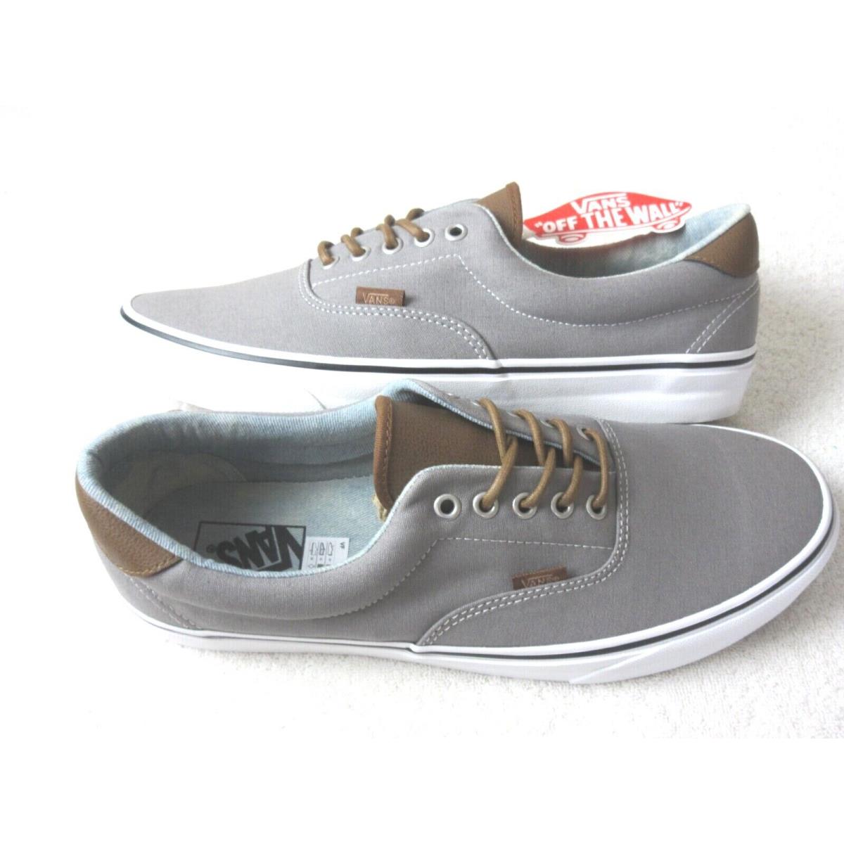 Vans Men`s Era 59 C L Frost Gray Acid Denim Canvas Boat Skate Shoes Size 13