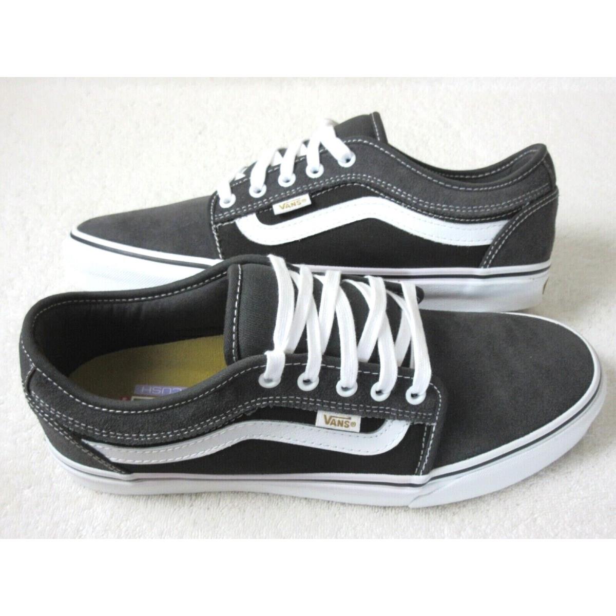 Vans Men`s Chukka Low Side Stripe Twill Raven Black Grey White Shoes Size 11.5