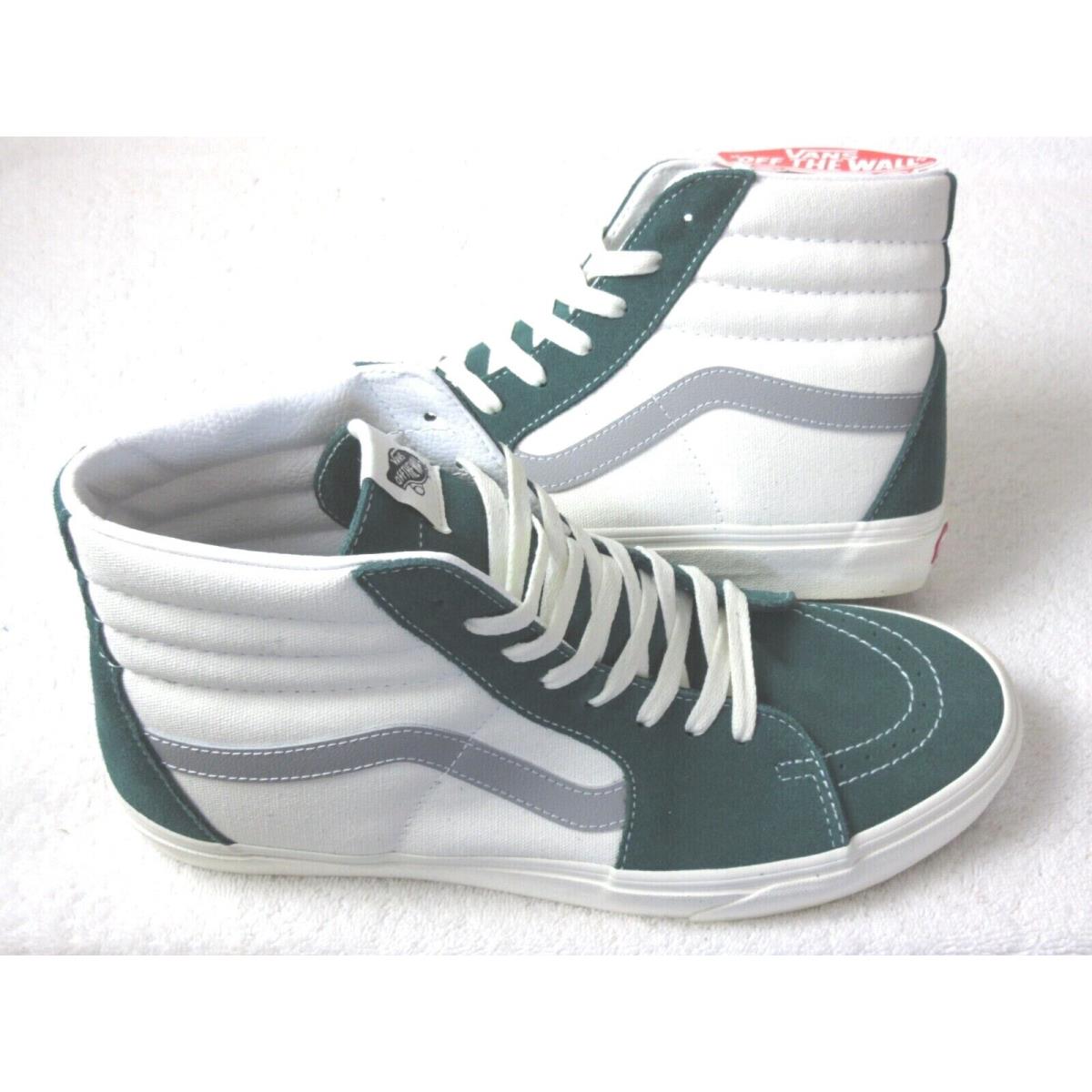 Vans Men`s Sk8-Hi Retro Sport Bistro Green Grey White Skate Shoes Size 10.5