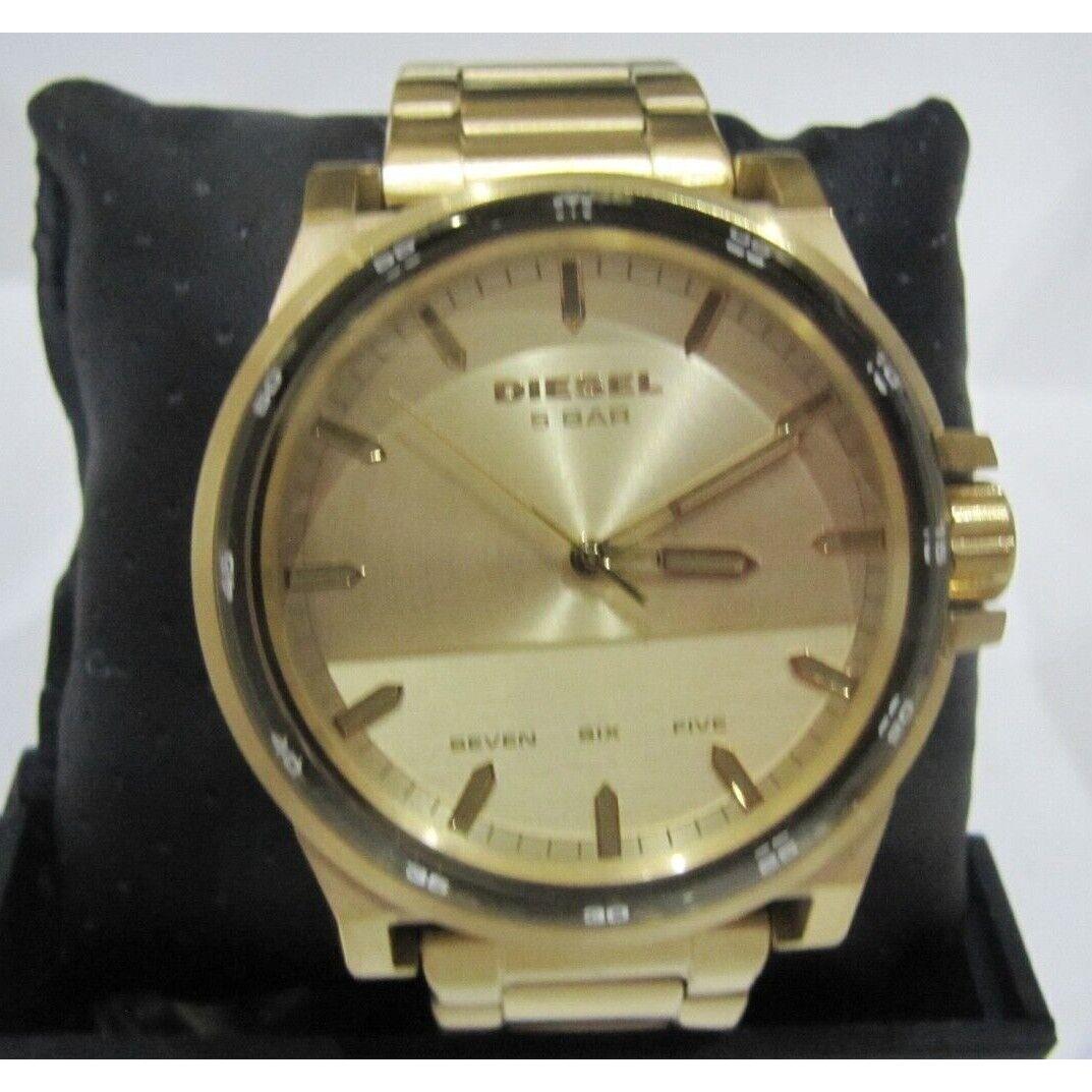 Diesel Men`s D-48 3-Hand Gold-tone Stainless Steel Watch D1912