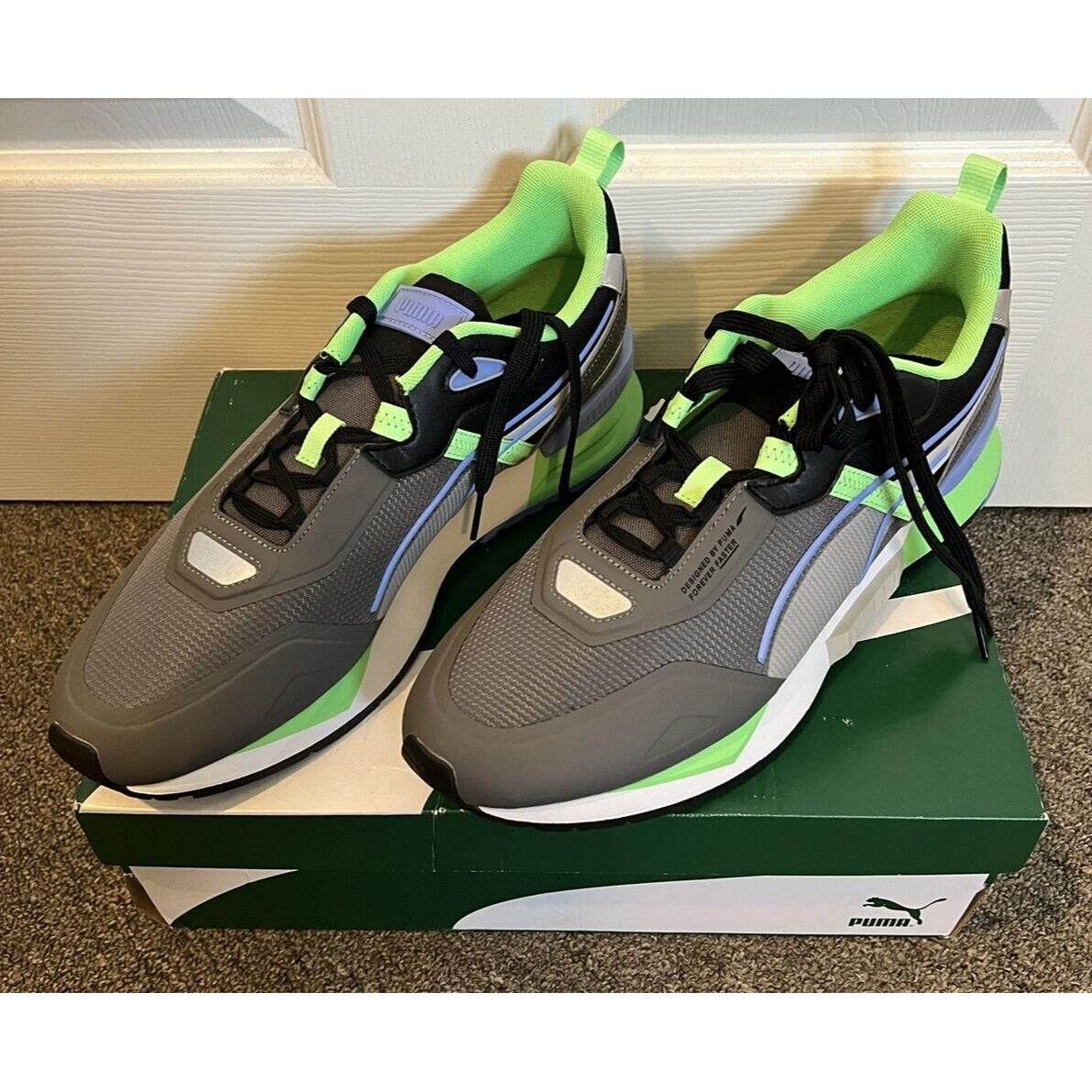 Puma Mirage Tech 381118-01 Mens SZ 13 Castlerock Elektro Green Running Shoes