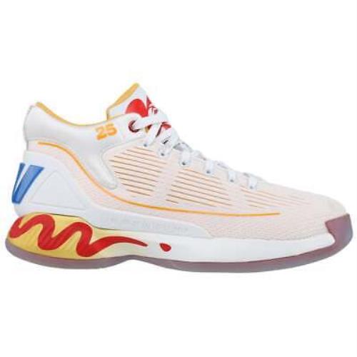 Adidas FW7592 D Rose 10 Mens Basketball Sneakers Shoes Casual - White Yellow