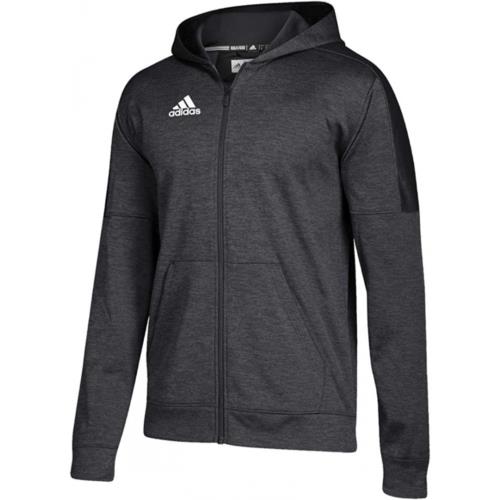 Adidas Women`s Athletics Team Issue Full-zip Hoodie Black Melange/White