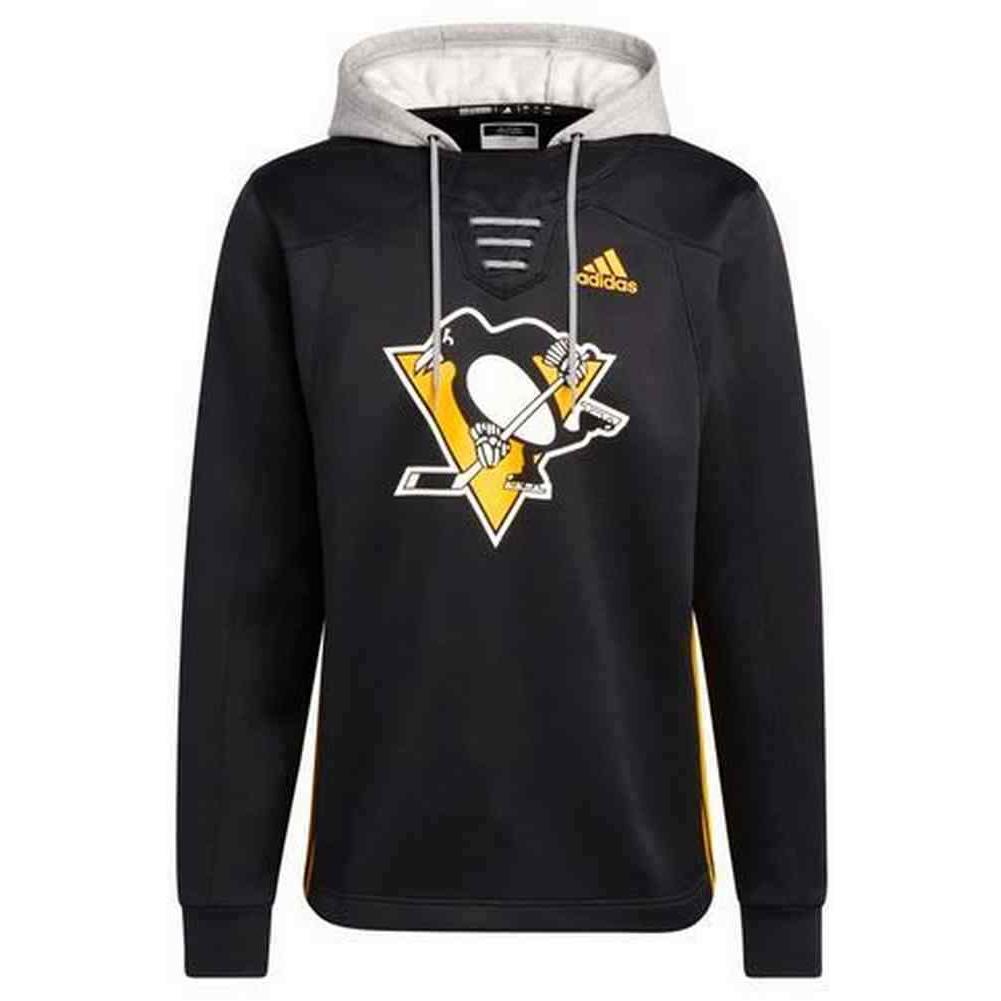 Adidas Men`s Nhl Pittsburgh Penguins Skate Lace Hoodie Hoody Sweatshirt