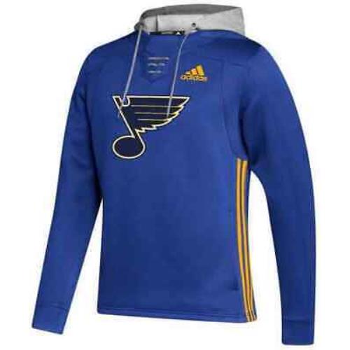 Adidas Men`s Nhl St. Louis Blues Skate Lace Hoodie Hoody Sweatshirt