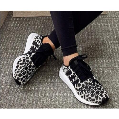 Adidas Swift Run BD7962 Women`s Runnin Cheetah Leopard Animal Print Black White