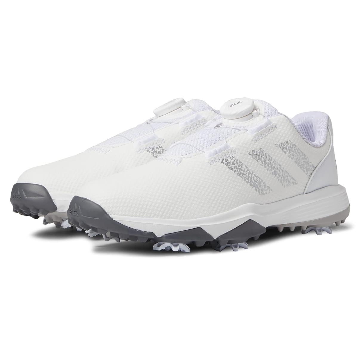 Children Unisex Adidas Golf Codechaos 22 Boa Golf Shoe Little Kid/big Kid Footwear White/Silver Metallic/Grey Two