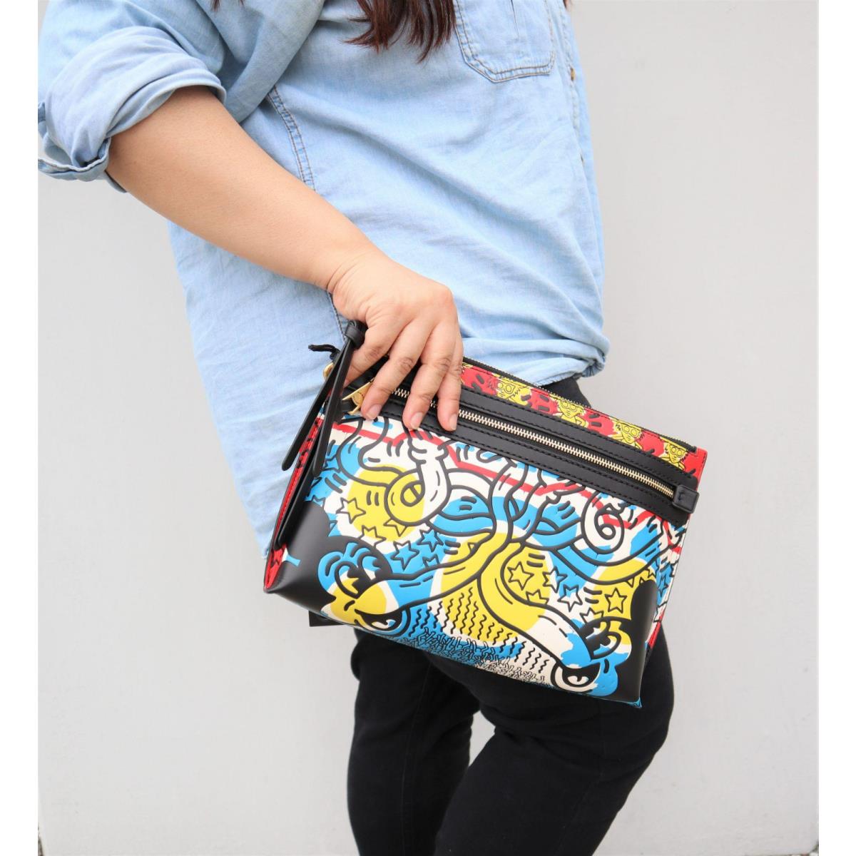 Coach x Keith Harring Mickey Mouse Oversize Clutch Organizer