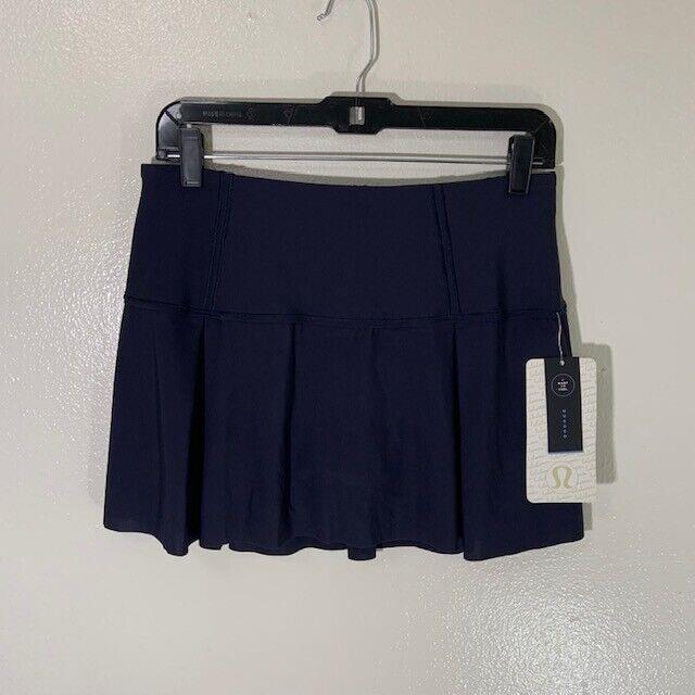 Lululemon Women`s Lost In Pace Skirt Lined Regular Med Rise Navy Blue 8