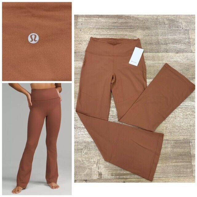 Lululemon Groove Super High Rise Flare Nulu Pants in Ancient Copper Sz 8