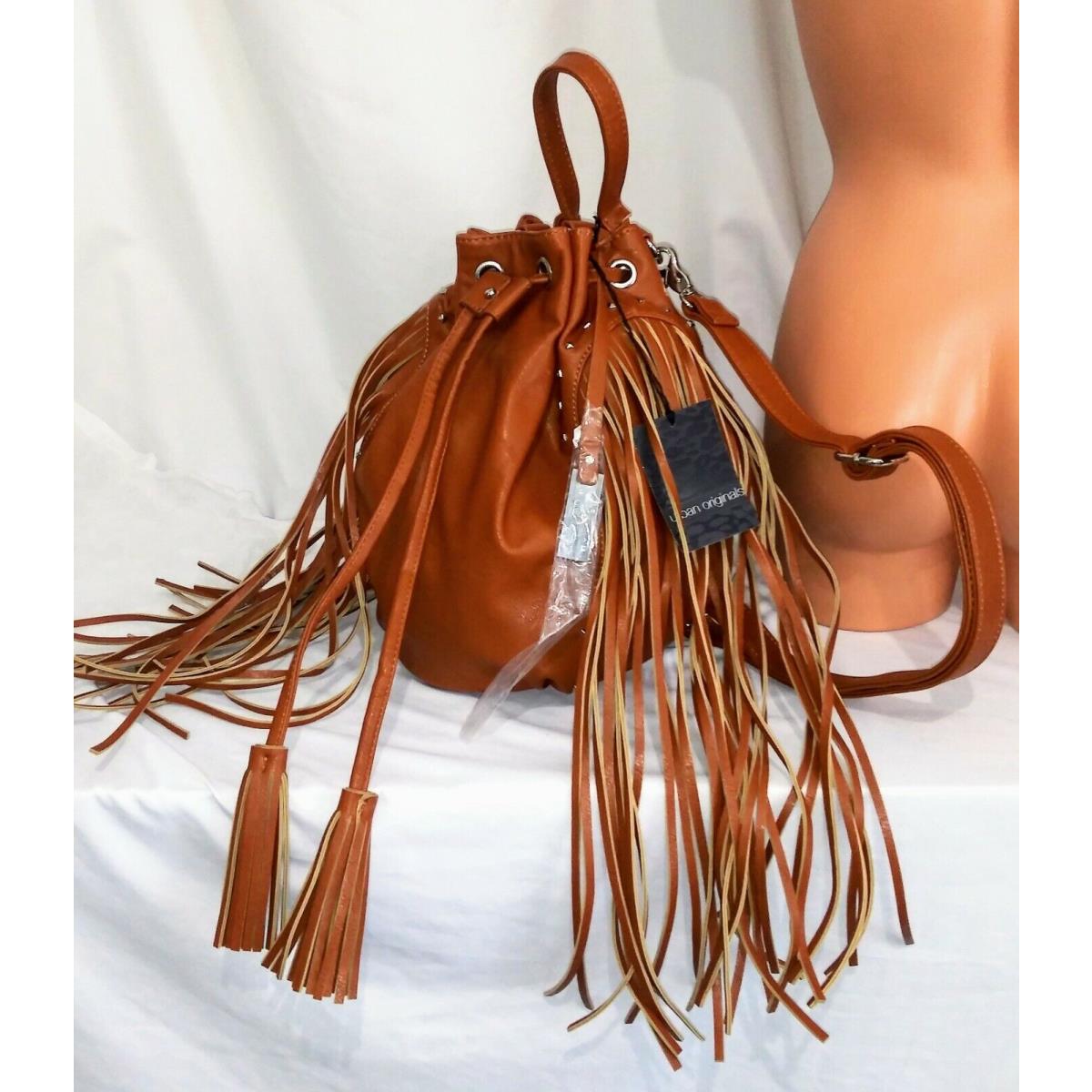 Victoria`s Secret Urban Originals Fringe Multi Wear Backpack Purse Satchel Tote Bag Tan