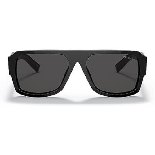 Prada Unisex PR 22YS 1AB5S0 Black Frame Dark Grey Lens Sunglasses - Frame: Black, Lens: Gray