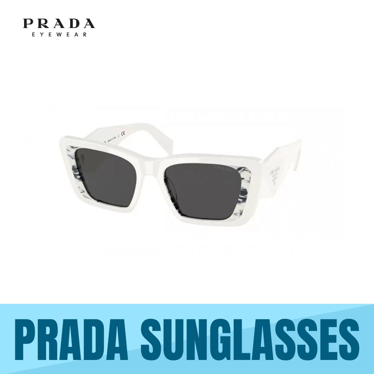 Prada PR 08YS 02V5S0 White/havana Black-dark Grey Women`s Sunglasses