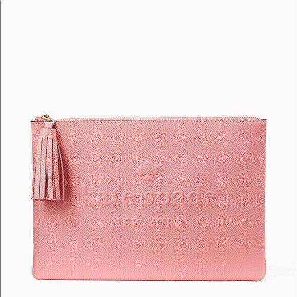 Kate Spade Gia Larchmont Avenue Logo Leather Clutch-crlna Corl wlru5144