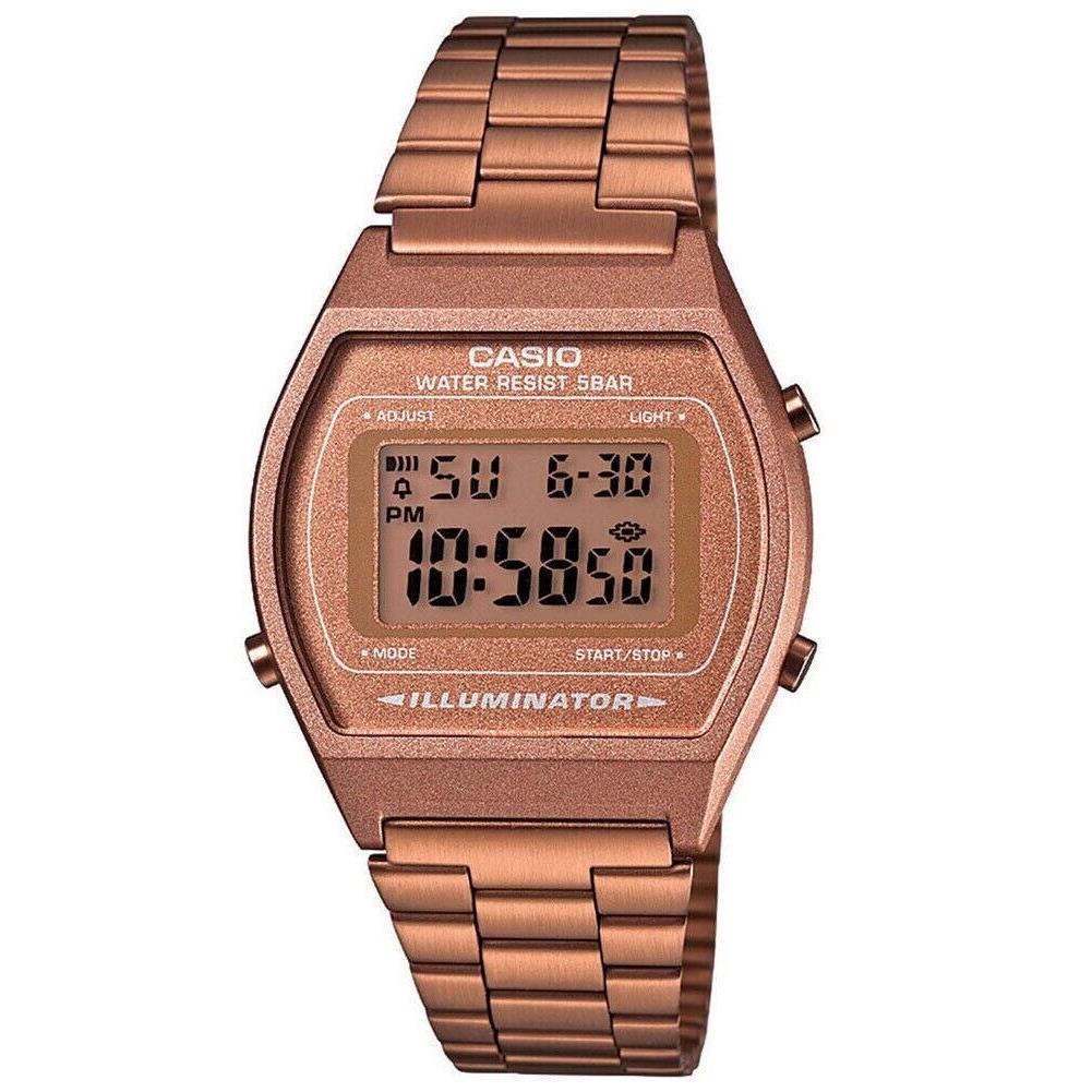 Casio Men`s Rose Gold Steel Digital Flash Alert Watch B640WC-5A