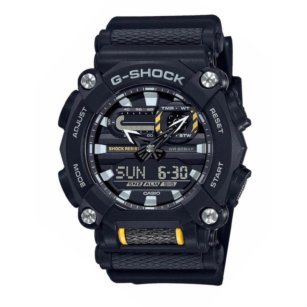 Casio GA900-1A Men`s Black Band Analog Digital Alarm Chronoraph G Shock Watch