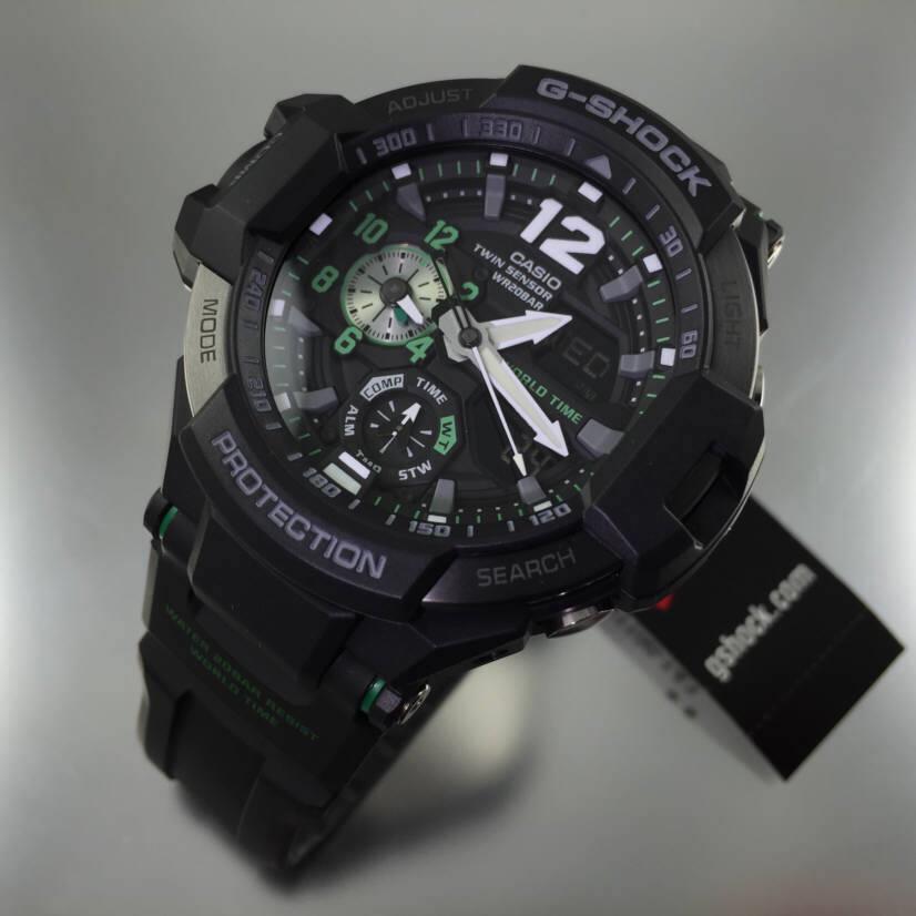 Men`s Casio G-shock Gravity Master Aviation Watch GA1100-1A3