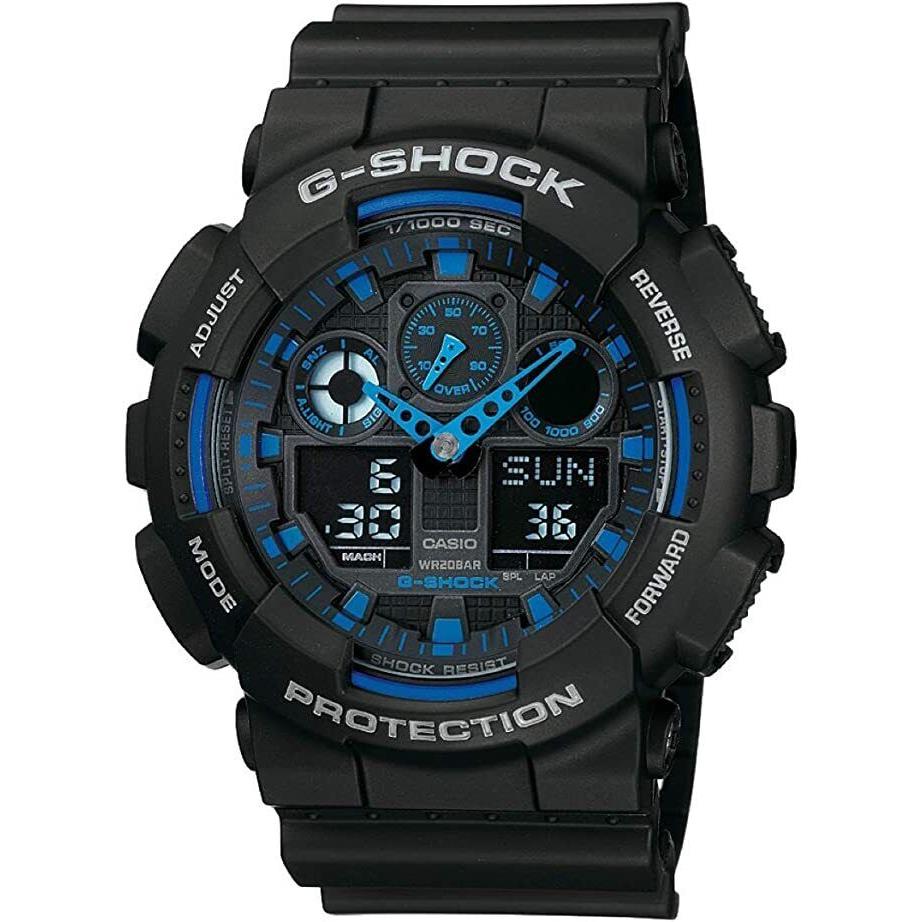 Casio Men`s G-shock GA100-1A2 Ana-digi Speed Indicator Black Dial Watch