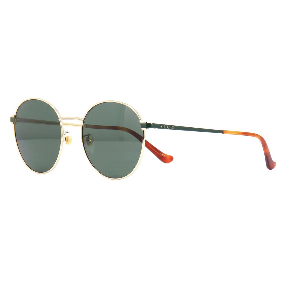 Gucci Women`s Gold with Forest Green Brown / Green Tinted Sunglasses