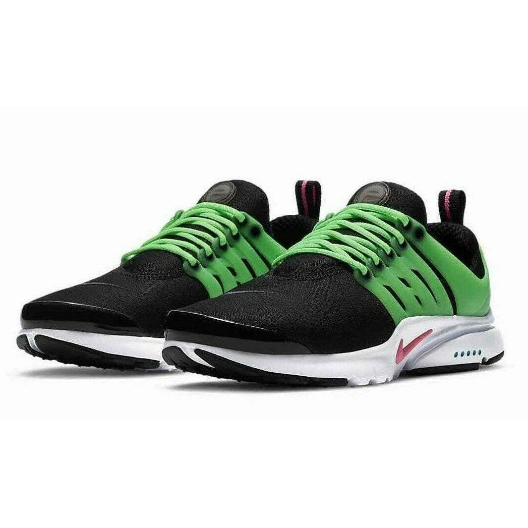 Nike Presto GS Womens Size 7.5 Sneaker Shoes DJ5152 001 Black Green sz 6Y