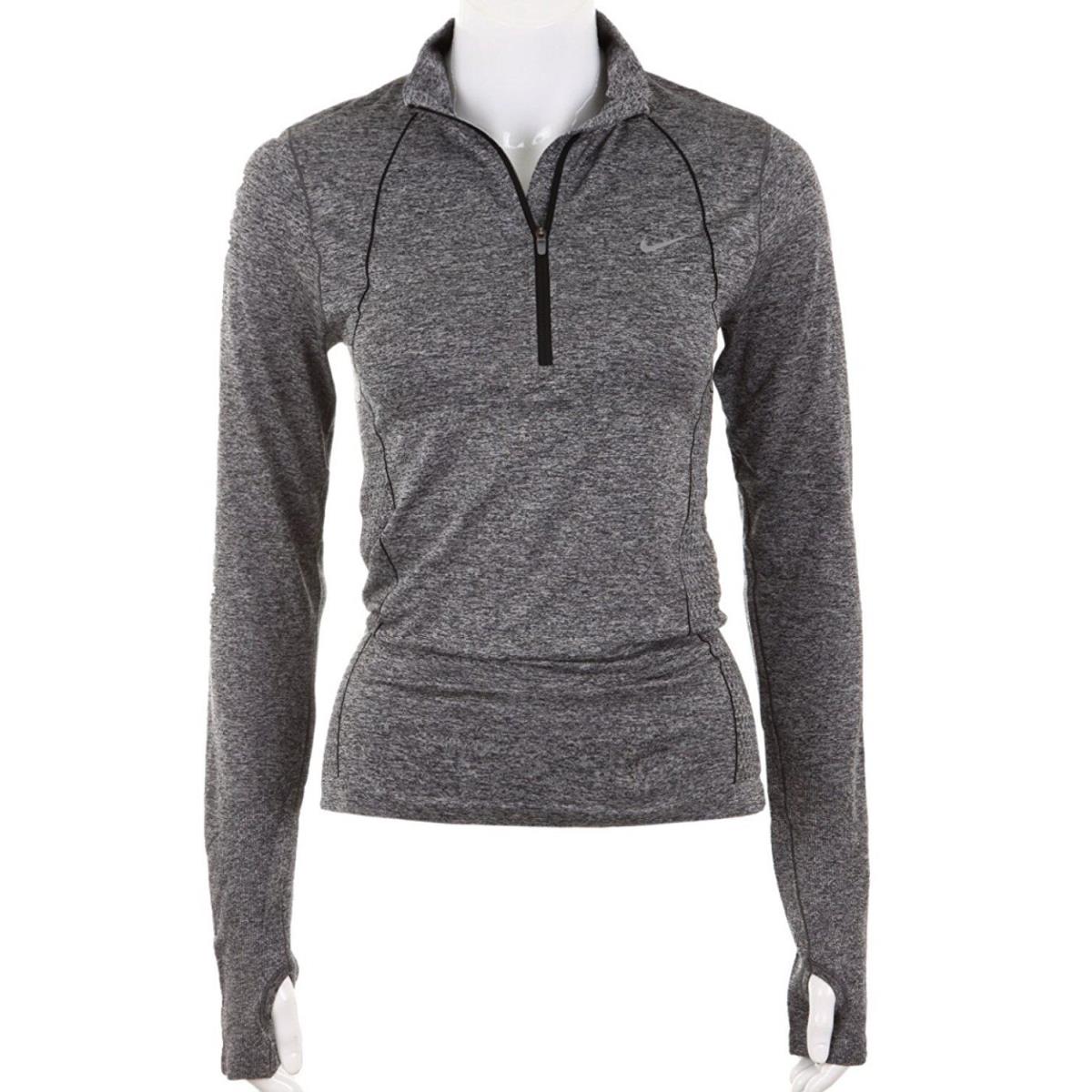 Nike Womens Athletic Shirt Knit Long Sleeve - XL 588534-032 Grey/black