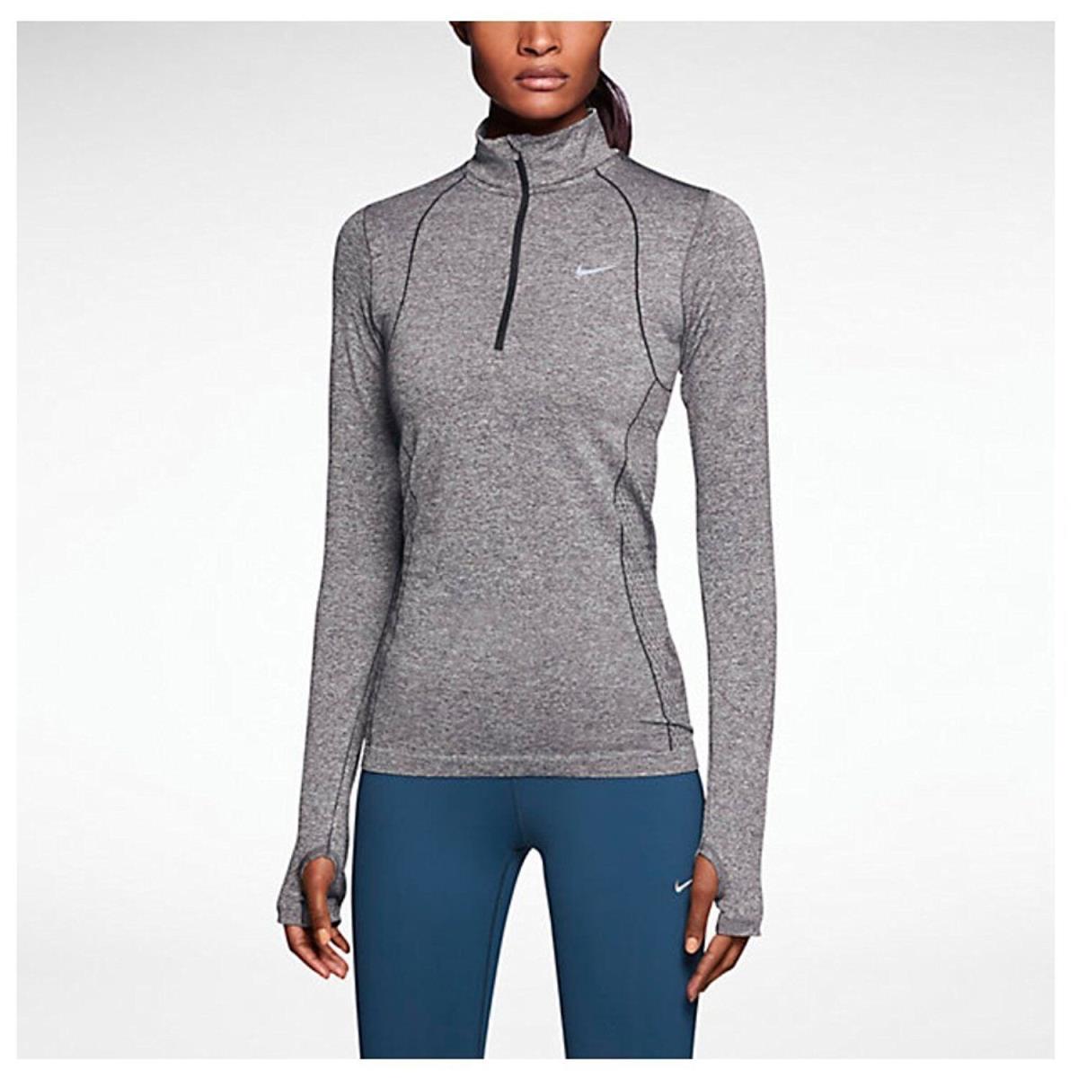 Nike Womens Athletic Shirt Knit Long Sleeve - XL 588534-032 Grey/black, 640135573132 - Nike clothing - Gray