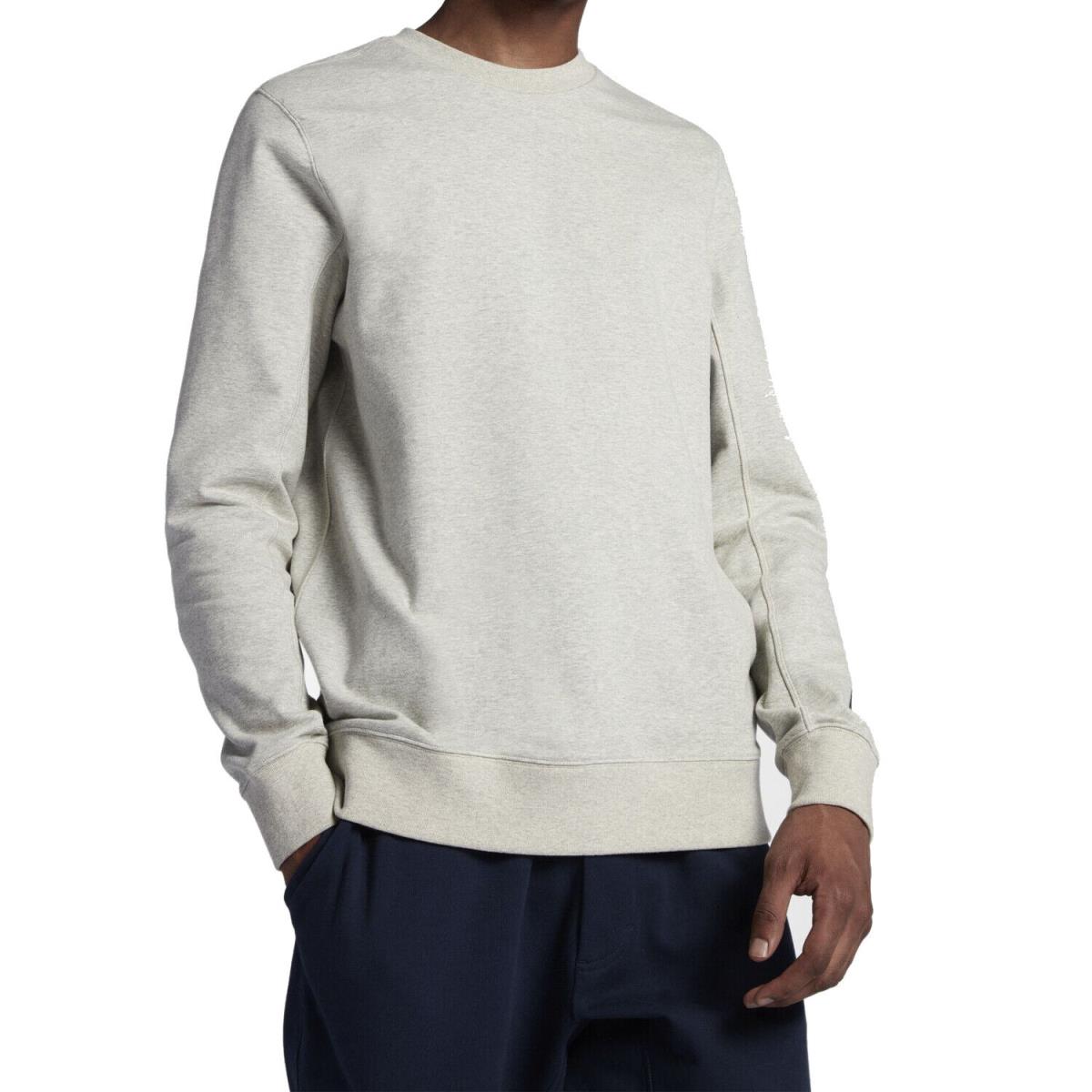 Nike Lab Essentials Fleece Men`s Crew Sweatshirt 890298 Grey Heather Medium