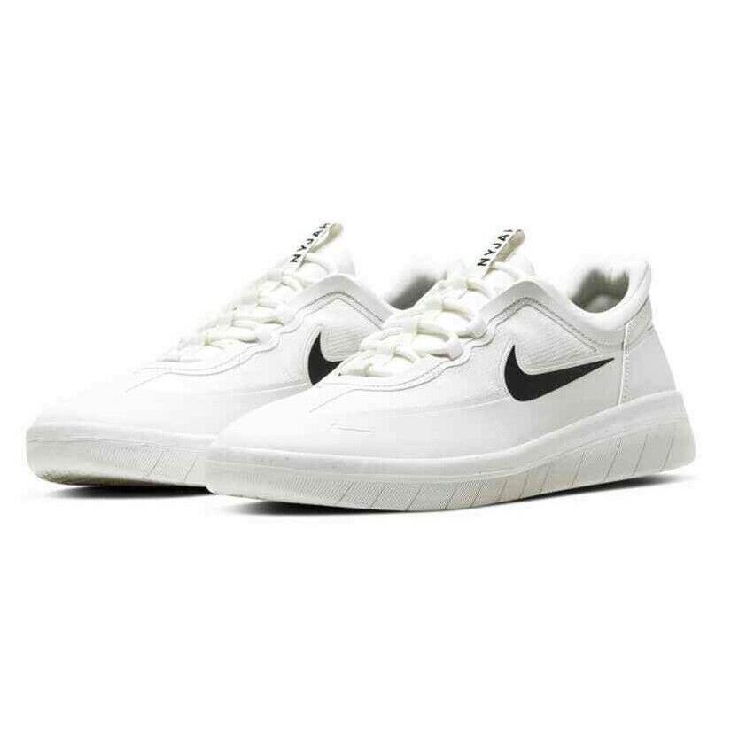 Nike SB Nyjah Free 2 Mens Size 6.5 Sneaker Shoes BV2078 100 Summit White Black