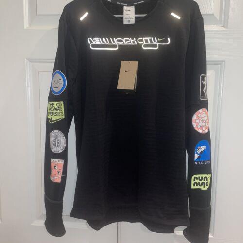 Nike Running Nyc 2021 50th Marathon Long Sleeve Thermal Shirt Black Medium