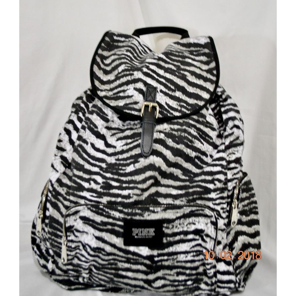 Victorias Secret Zebra Print Full Size Backpack Rare Bag